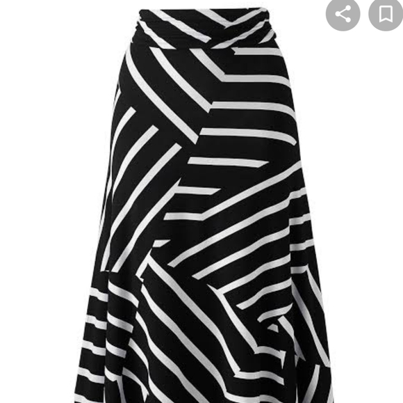 SimpleBe Dresses & Skirts - LabelBe Black & White Stripped Midi Skirt Size 3X